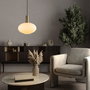 Opviq Lámpara de Araña Dorada con Cuerpo de Metal y Tapa de Vidrio